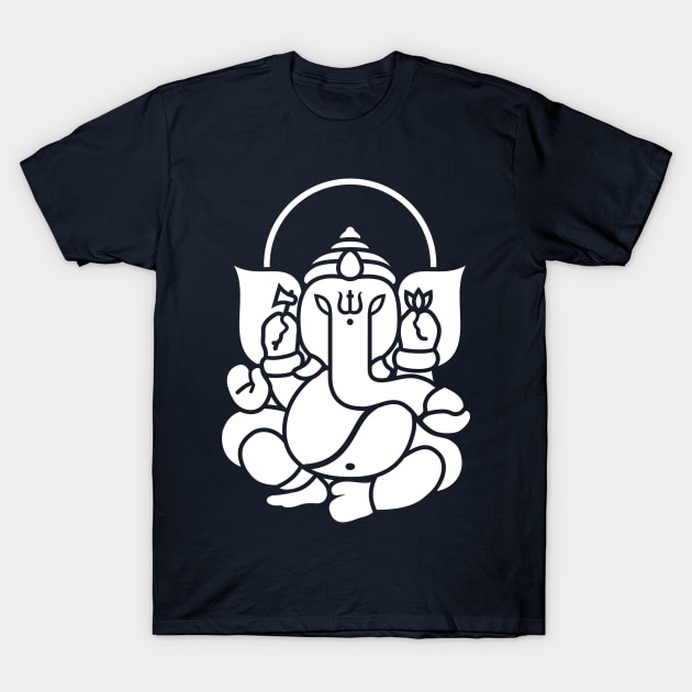 Ganesh Ganesa Ganapati Elephant 3 (white) T-Shirt by Mystic-Land